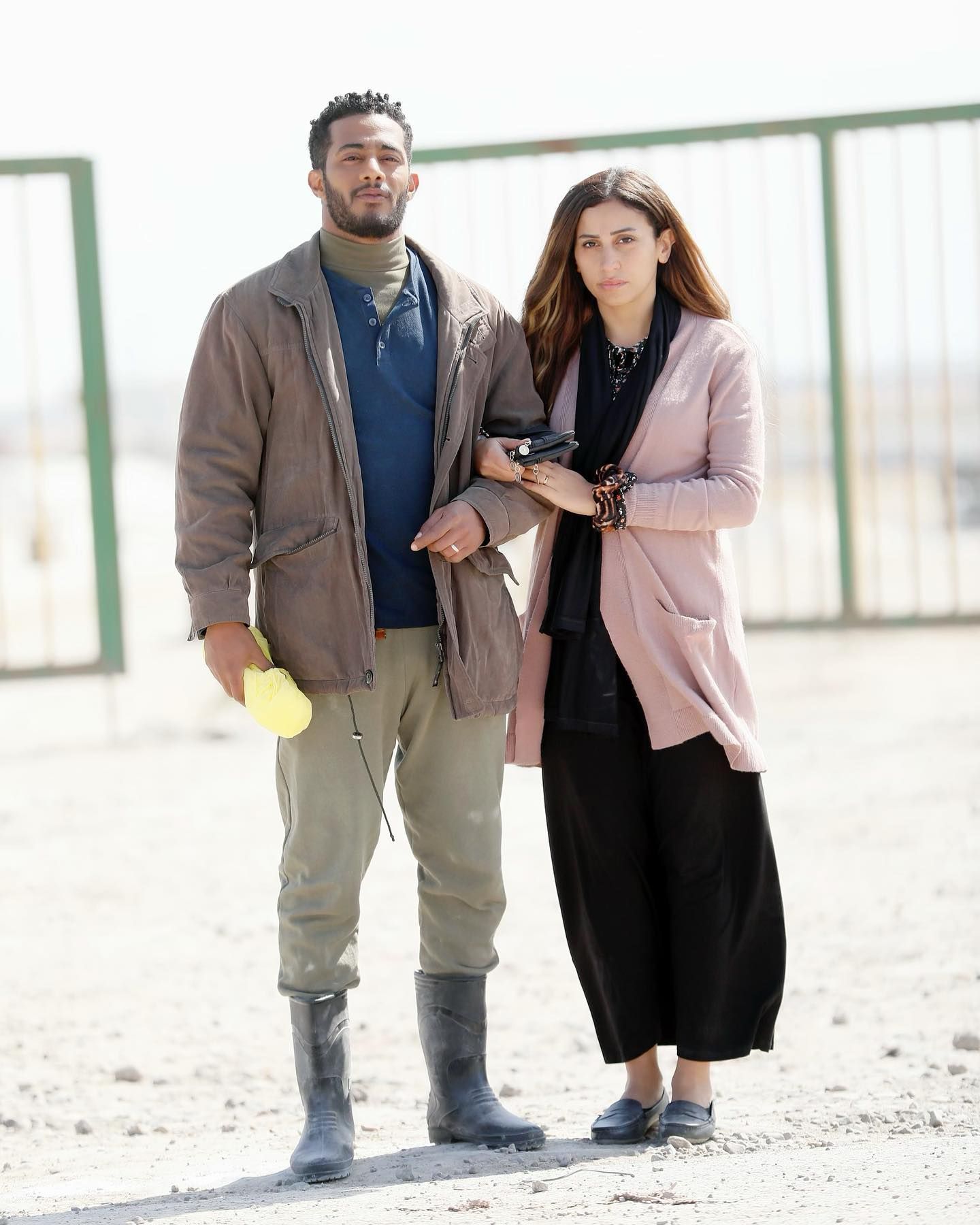 دينا الشربينى ومحمد رمضان من مسلسل المشوار