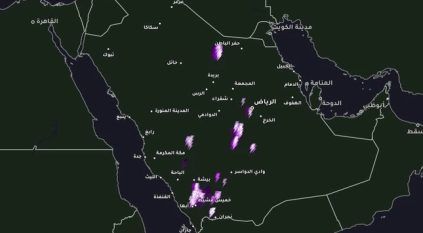 أمطار رعدية على جنوب غرب ووسط السعودية الآن