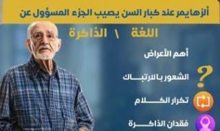 وزارة
      الصحة
      توضح
      أهم
      أعراض
      الإصابة
      بمرض
      ألزهايمر..
      تكرار
      الكلام
      الأبرز