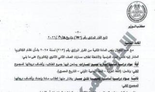 ننشر القرار الوزارى المنظم للدراسة والامتحان بشهادة البكالوريا للعام 2027