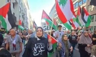 مظاهرات فى برلين للمطالبة بحظر صادرات الأسلحة الألمانية إلى إسرائيل