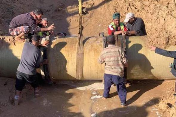 مياه الشرب بشمال سيناء: الانتهاء من إصلاح خط الـ1000مم المغذى للعريش | صور