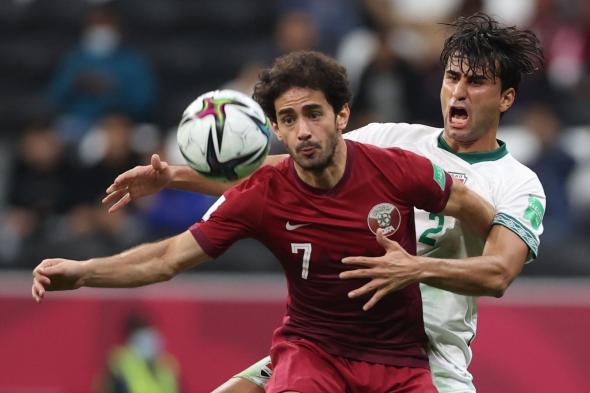 قطر تفوز على العراق بثلاثية قاتلة